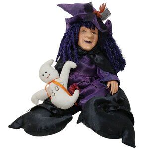 Dan Dee Collectors Choice Witch Doll With Ghost Shelf Sitter Vintage 19" #D-46